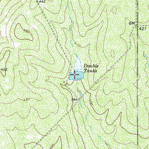 Topographic Map of Double Tanks, TX