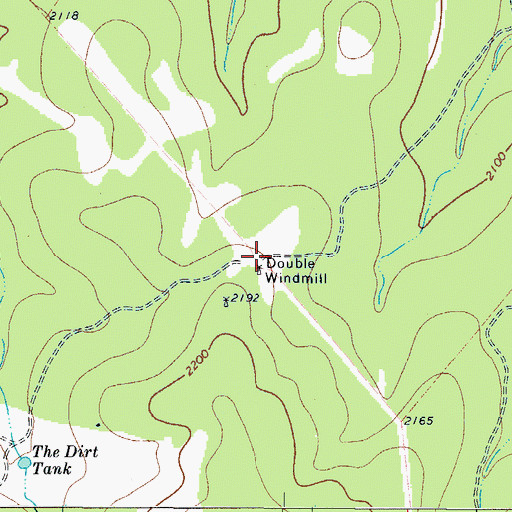 Topographic Map of Double Windmill, TX