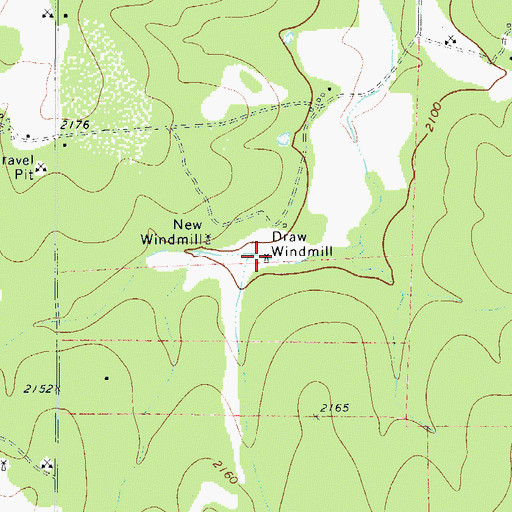 Topographic Map of Draw Windmill, TX