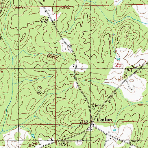 Topographic Map of Union Church (historical), AL