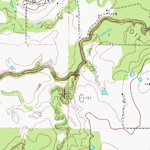 Topographic Map of Dry Branch, TX