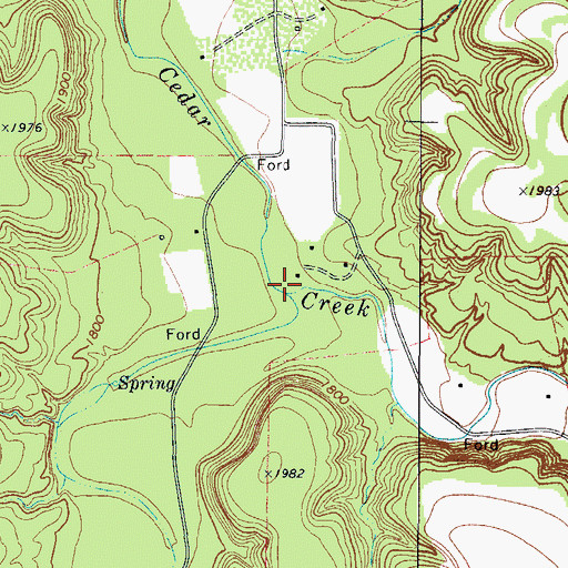 Topographic Map of Dry Cedar Creek, TX