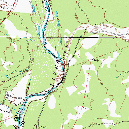 Topographic Map of Dry Creek, TX