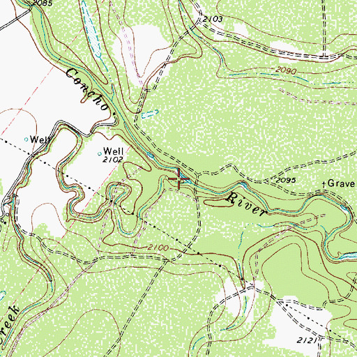 Topographic Map of Dry Creek, TX