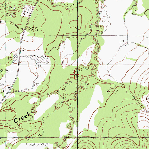 Topographic Map of Dry Creek, TX