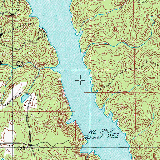 Topographic Map of Wadsworths Old Ferry (historical), AL