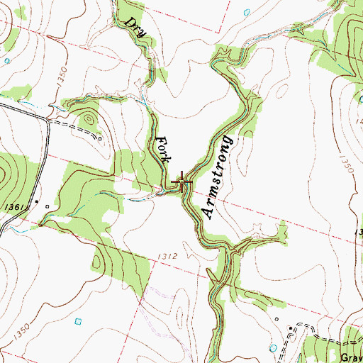 Topographic Map of Dry Fork, TX