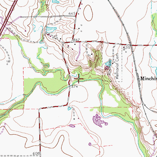 Topographic Map of Dry Fork Hickory Creek, TX