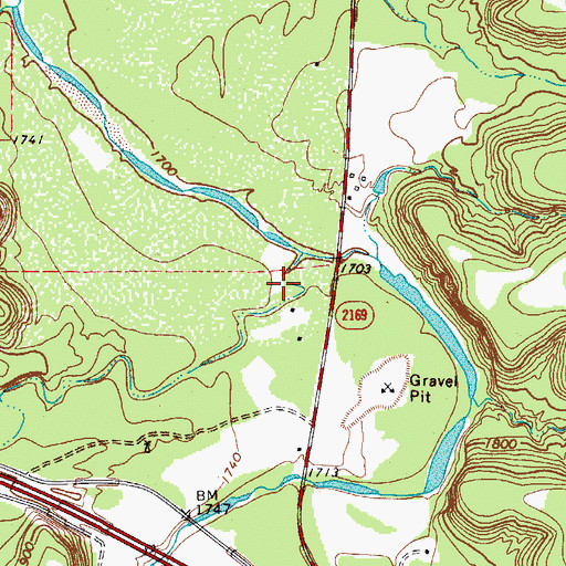 Topographic Map of Dry Hollow, TX