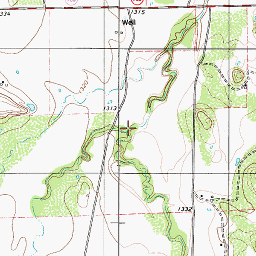 Topographic Map of Dry Prong Deep Creek, TX