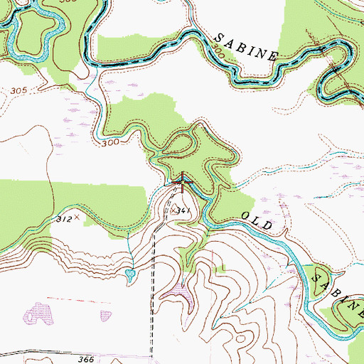 Topographic Map of Duck Creek, TX