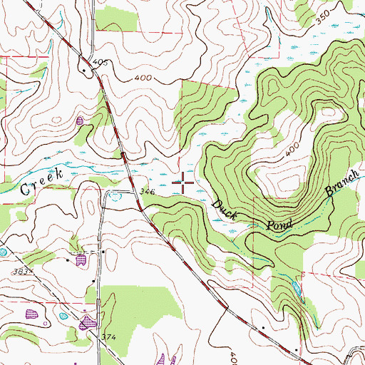Topographic Map of Duck Pond Branch, TX