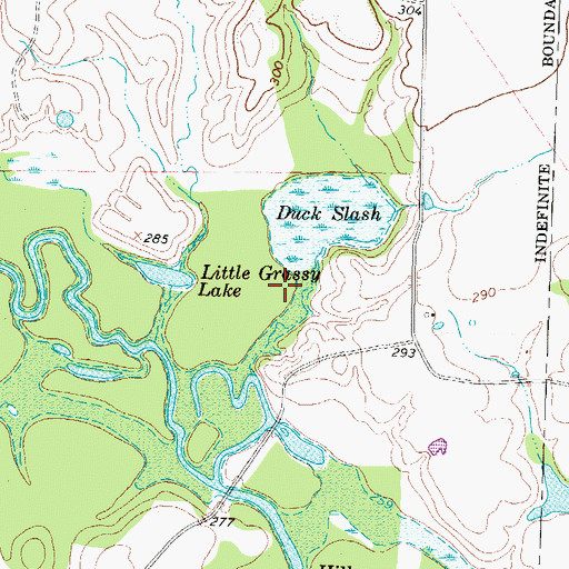 Topographic Map of Duck Slash, TX