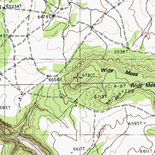 Topographic Map of Wide Mesa, AZ