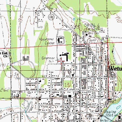 Topographic Map of Wetumpka Elementary School, AL