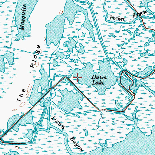Topographic Map of Dunn Lake, TX