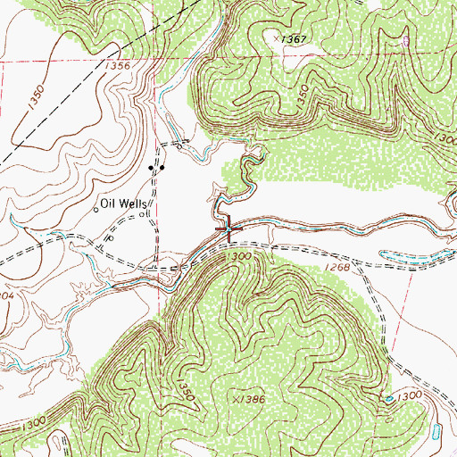 Topographic Map of Dutch Creek, TX