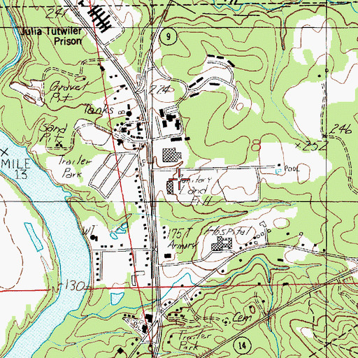 Topographic Map of Wetumpka Industrial Park, AL