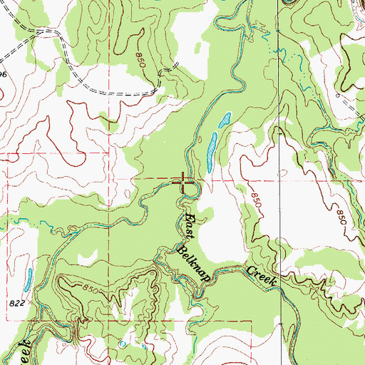Topographic Map of East Belknap Creek, TX