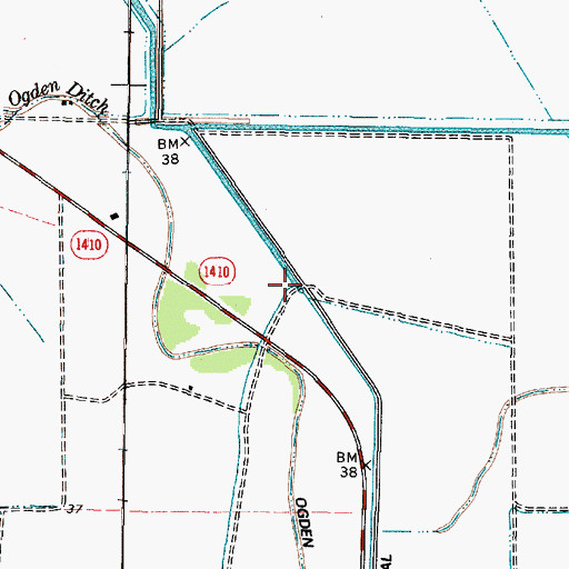Topographic Map of East Branch Devers Canal, TX