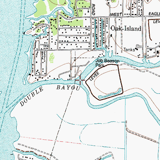 Topographic Map of East Fork Double Bayou, TX