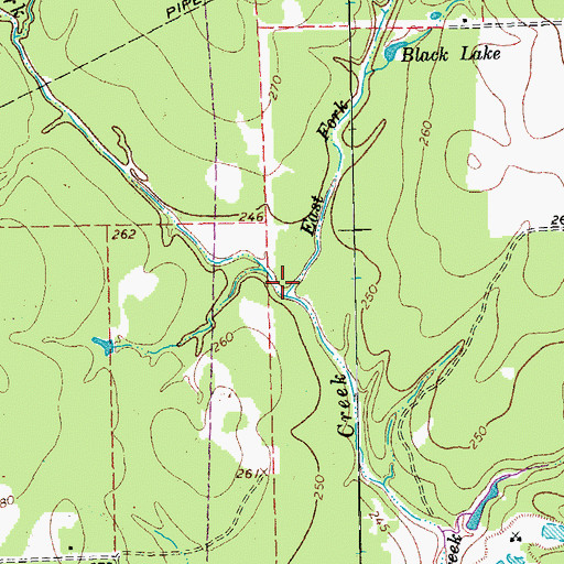 Topographic Map of East Fork East Sandy Creek, TX