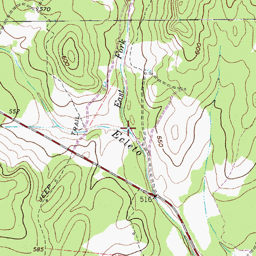 Topographic Map of East Fork Ecleto Creek, TX