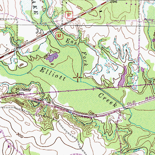 Topographic Map of East Fork Elliott Creek, TX