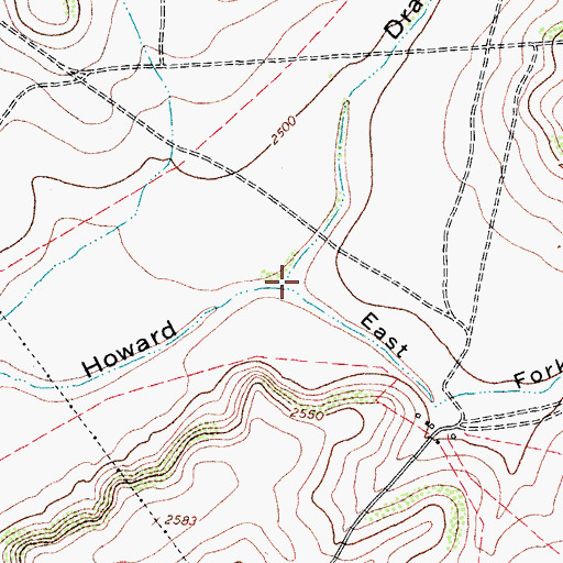 Topographic Map of East Fork Howard Draw, TX