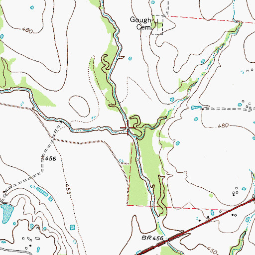 Topographic Map of East Fork Jernigan Creek, TX