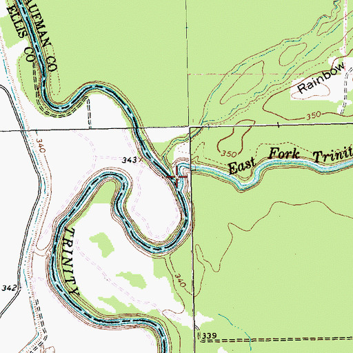 Topographic Map of East Fork Trinity River, TX