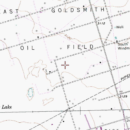Topographic Map of East Goldsmith Oil Field, TX