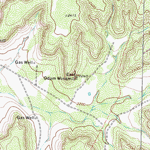 Topographic Map of East Odom Windmill, TX