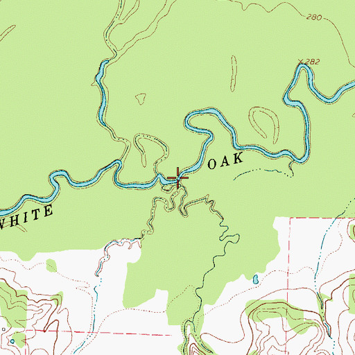 Topographic Map of East Piney Creek, TX