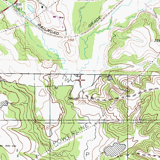 Topographic Map of East Potters Creek, TX