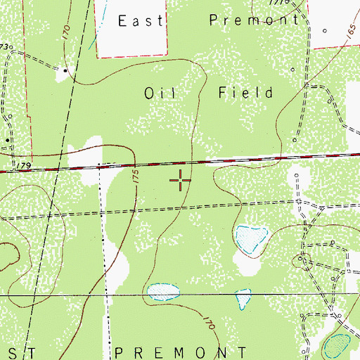 Topographic Map of East Premont Oil Field, TX