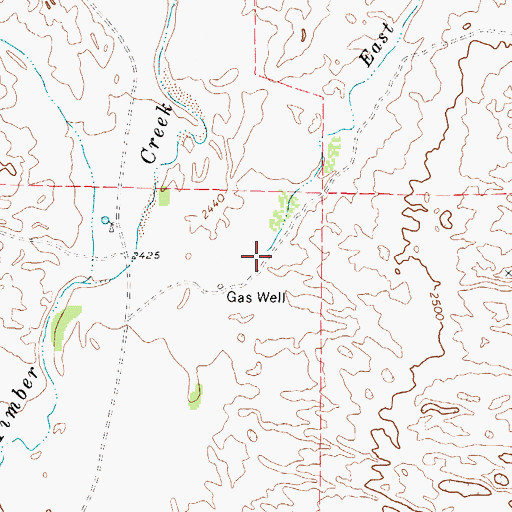 Topographic Map of East Prong Big Timber Creek, TX
