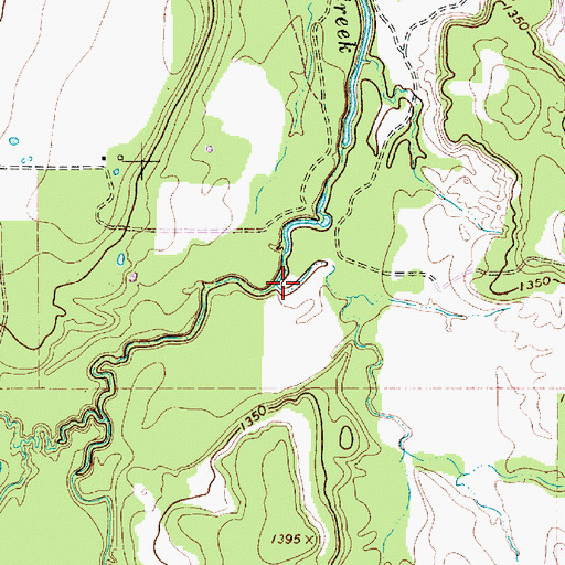 Topographic Map of East Sandy Creek, TX