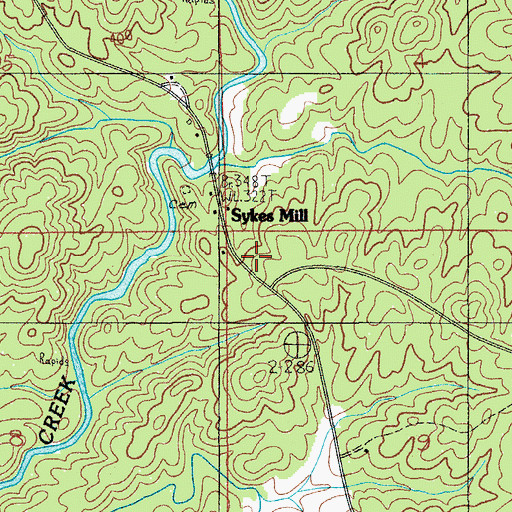 Topographic Map of Woods Store (historical), AL