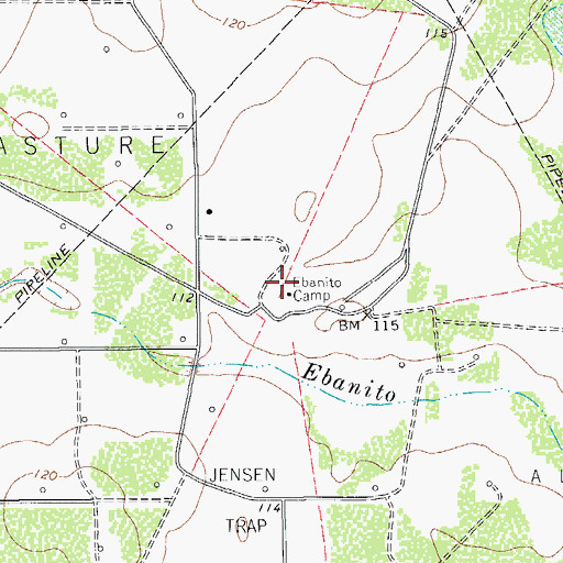 Topographic Map of Ebanito Camp, TX