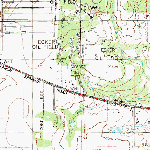Topographic Map of Eckert Oil Field, TX