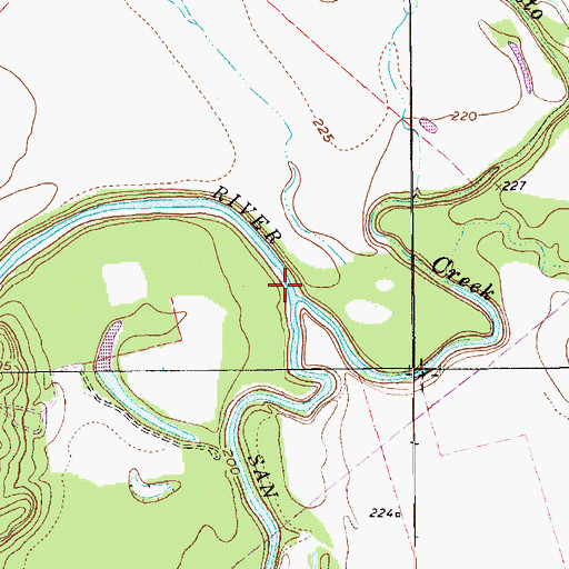 Topographic Map of Ecleto Creek, TX