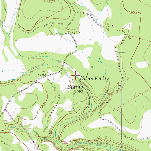Topographic Map of Edge Falls, TX
