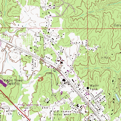 Topographic Map of Alex City Holiness Church, AL