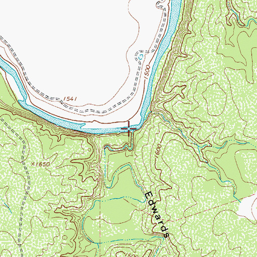 Topographic Map of Edwards Draw, TX