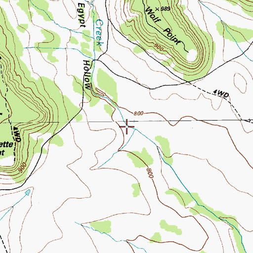 Topographic Map of Egypt Hollow, TX