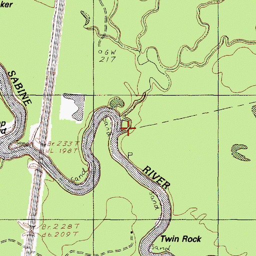 Topographic Map of Eightmile Creek, TX