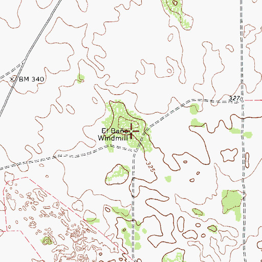 Topographic Map of El Bao Windmill, TX