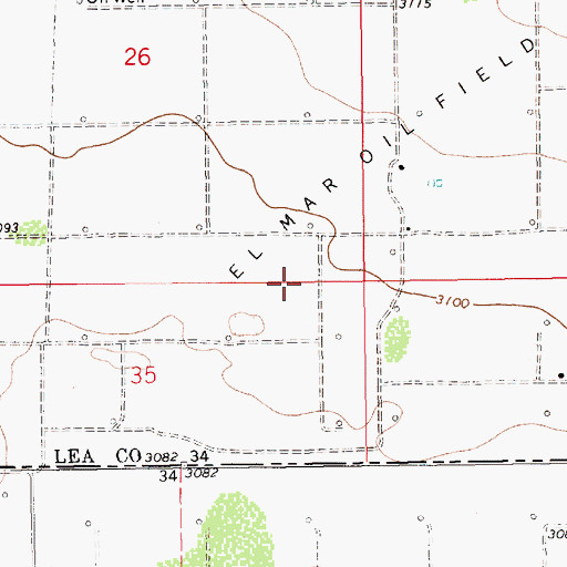Topographic Map of El Mar Oil Field, TX