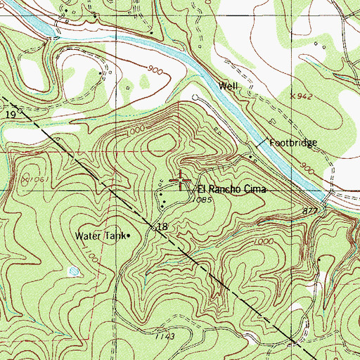 Topographic Map of El Rancho Cima, TX